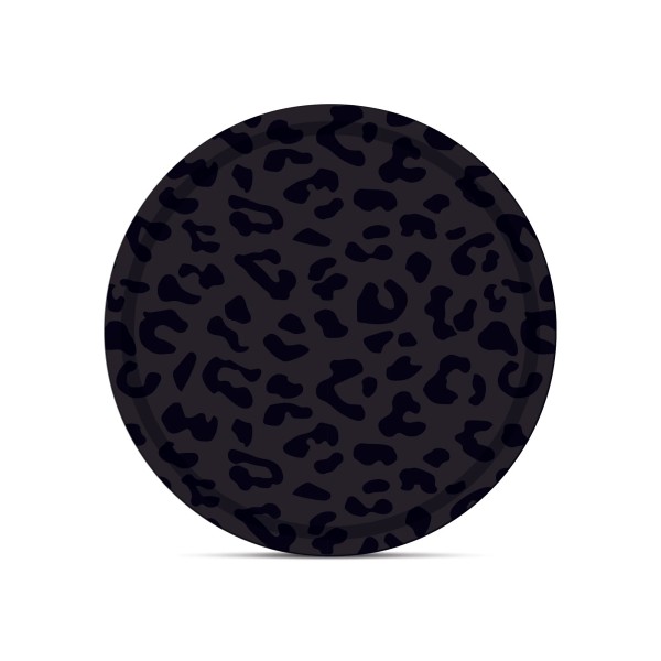 Plateau léopard rond Ébène