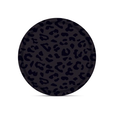 Plateau léopard rond Ébène