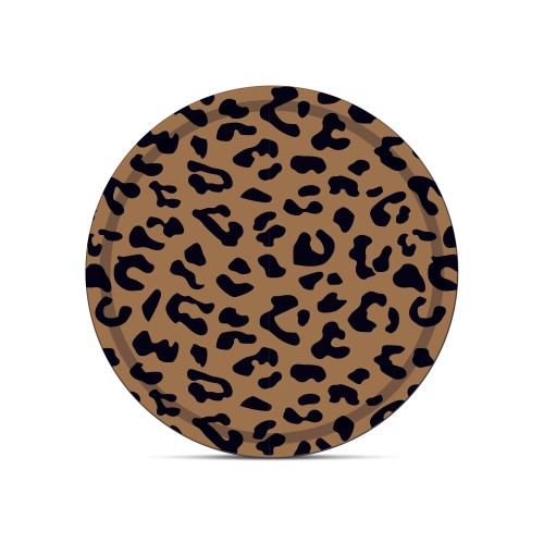 Plateau léopard rond moka