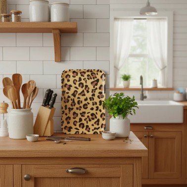 Plateau léopard rectangle classique