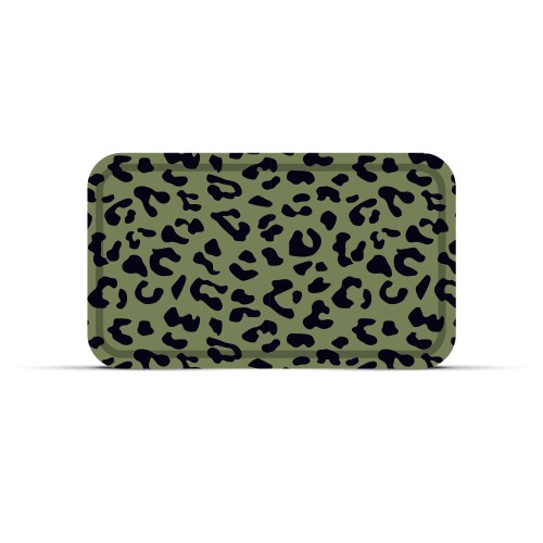 Plateau léopard rectangle kaki