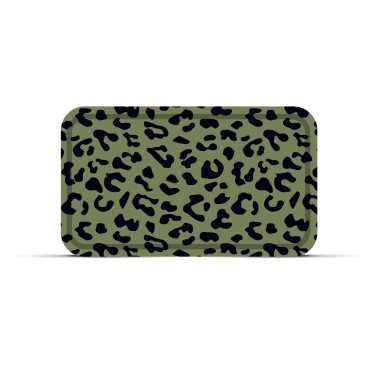 Plateau léopard rectangle kaki