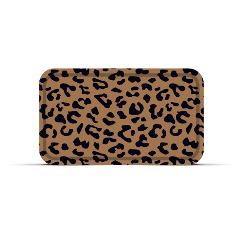 Plateau léopard rectangle moka