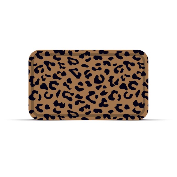 Plateau léopard rectangle moka