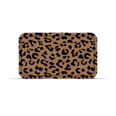 Plateau léopard rectangle moka