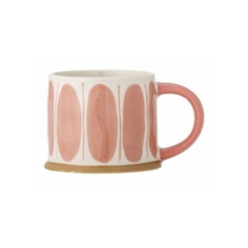 Linora mug rose grès ovale