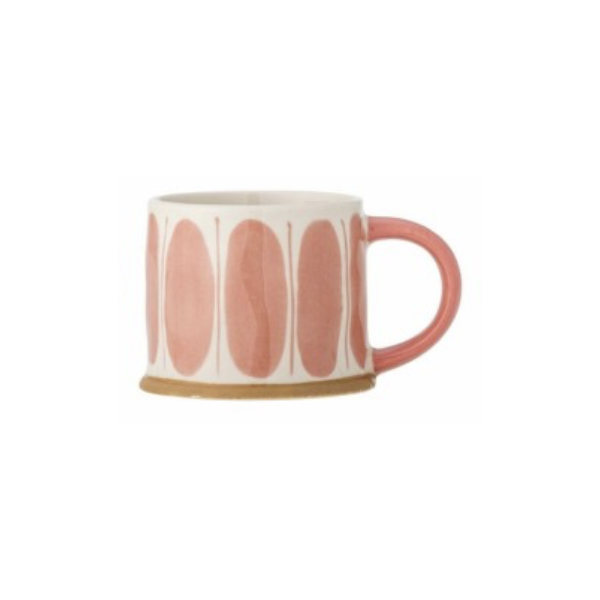 Linora mug rose grès ovale