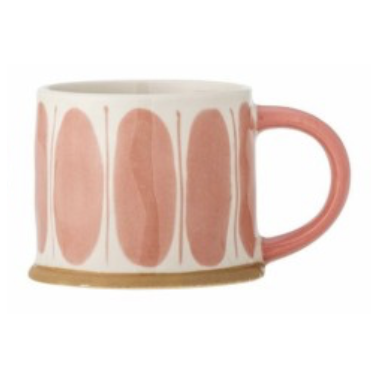 Linora mug rose grès ovale