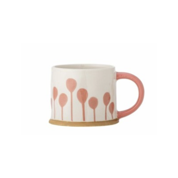 Linora mug rose grès fleur