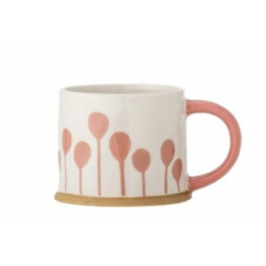 Linora mug rose grès fleur