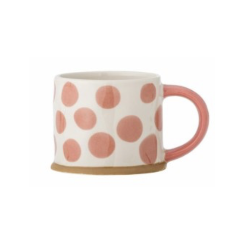 Linora mug rose grès rond