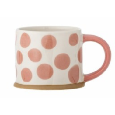 Linora mug rose grès rond
