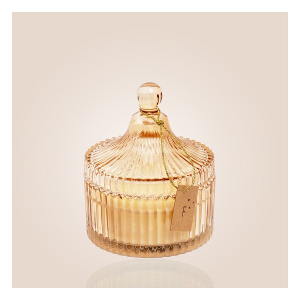 Bougie bonbonnière ambrée 190 gr cachemire tonka