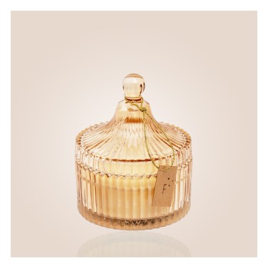 Bougie bonbonnière ambrée 190 gr cachemire tonka