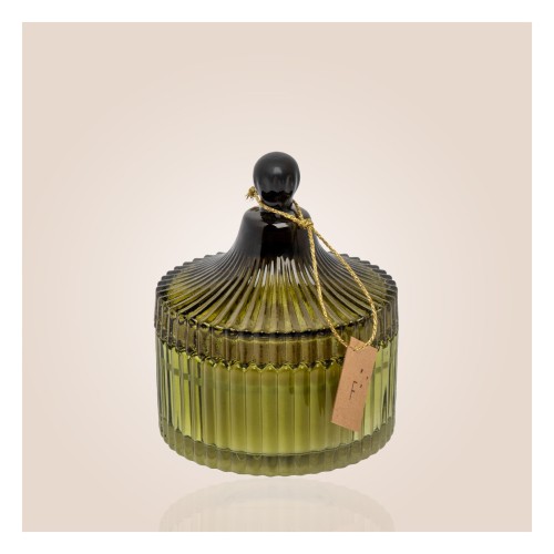 Bougie bonbonnière verte 190 gr Musc des neiges