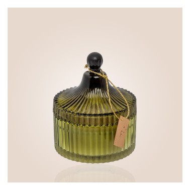 Bougie bonbonnière verte 190 gr Musc des neiges