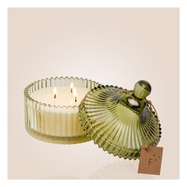 Bougie bonbonnière verte 190 gr Musc des neiges