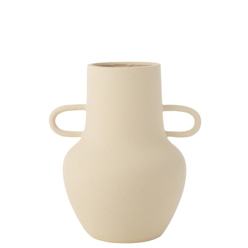 Vase Cruche 2 Anses Pierre Beige L