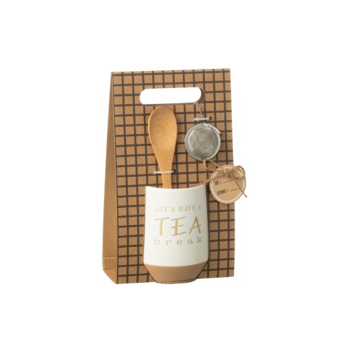 Tasse Thé Cuillère Boule Thé Blanc